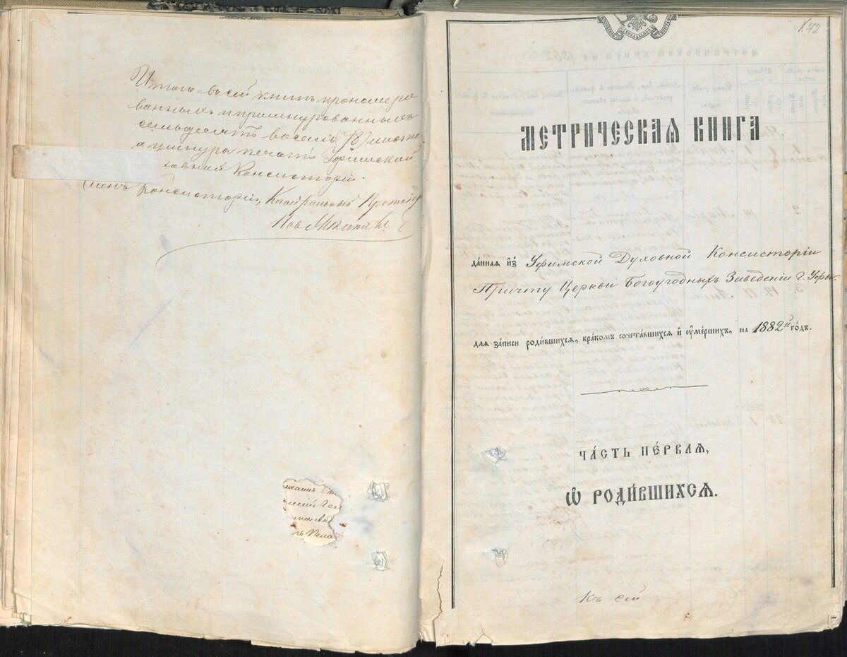 Метрическая книга церкви Богоугодных заведений: фото