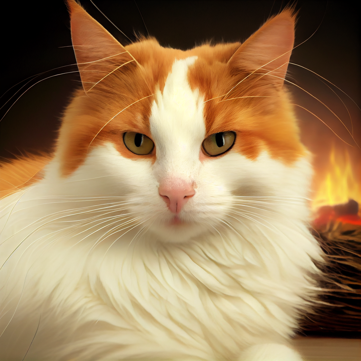 Здесь нейросеть представила нам котика, который хочет сжечь Ваш дом:) Эмоция передана просто потрясающе.