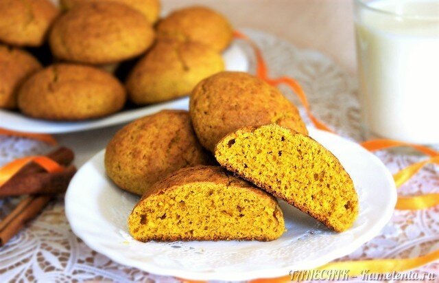 Готовое печенье из тыквенного пюре