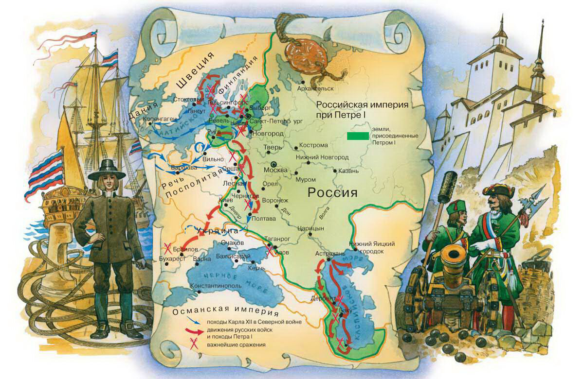 Карта россии в 18 веке при петре 1