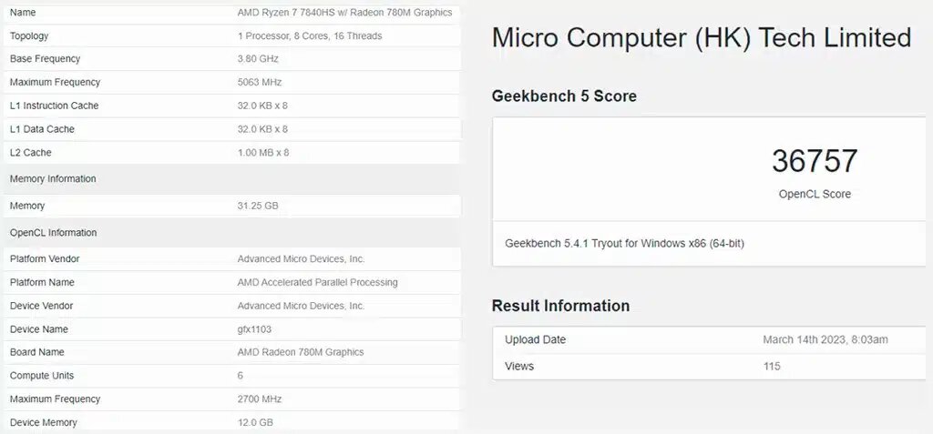 Ryzen 7 7840hs radeon 780m