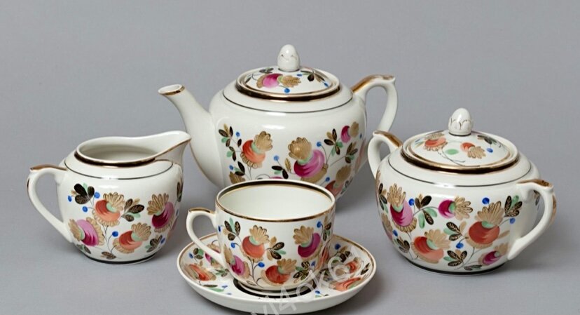 Чайный фарфоровый сервиз «Репка» СССР