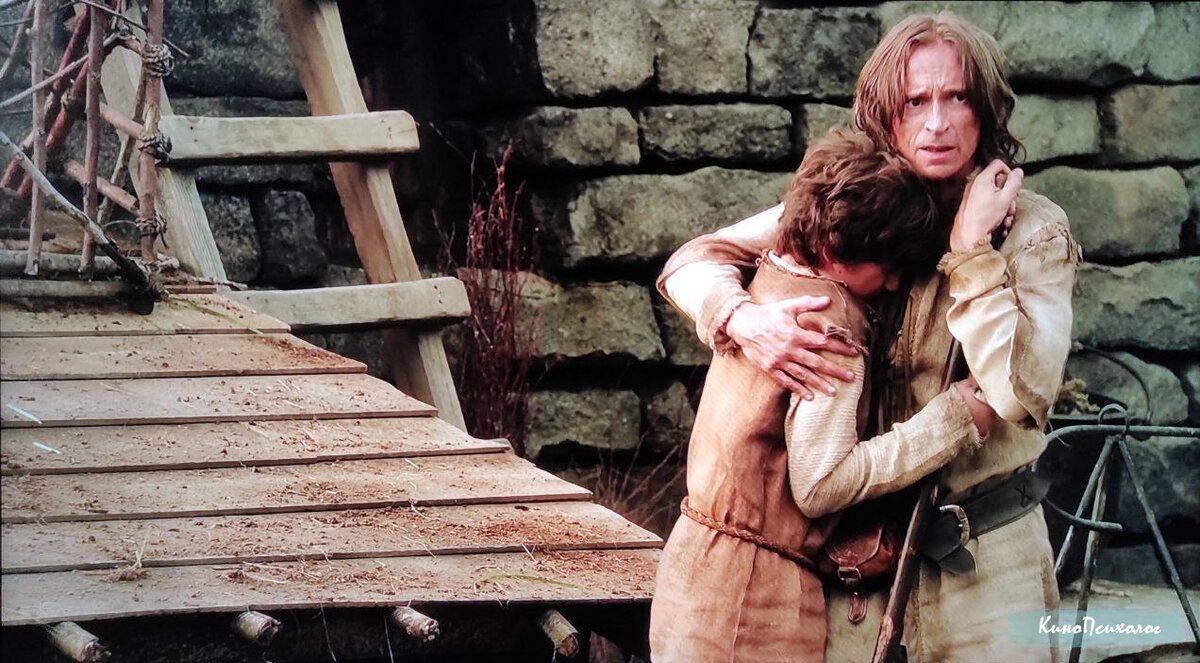 "Однажды в сказке", кадр из сериала. Румпельштильцхен с сыном.