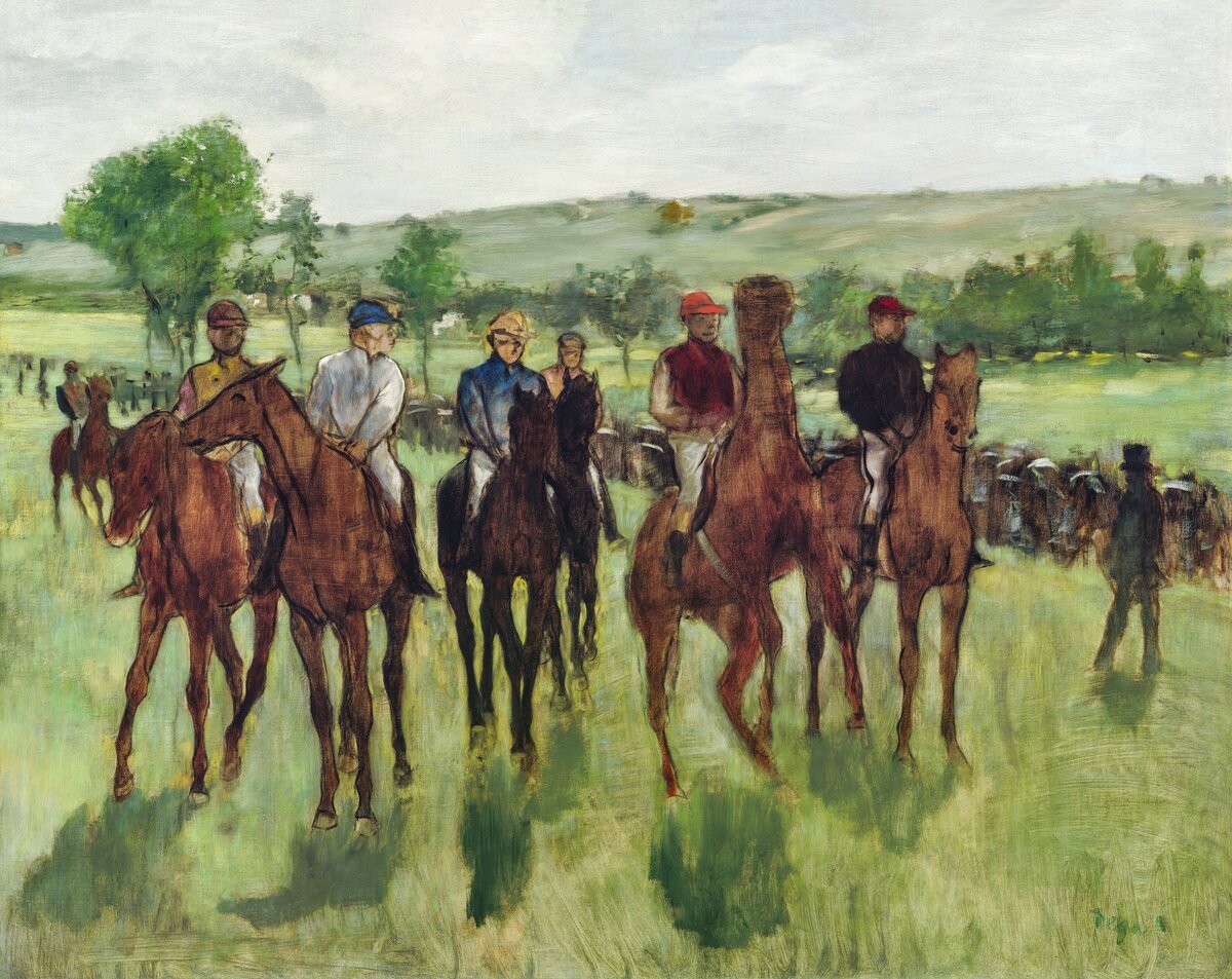 The Riders (ca. 1885) painting in high resolution by Edgar Degas. Original from The National Gallery of Art. Digitally enhanced by rawpixel.