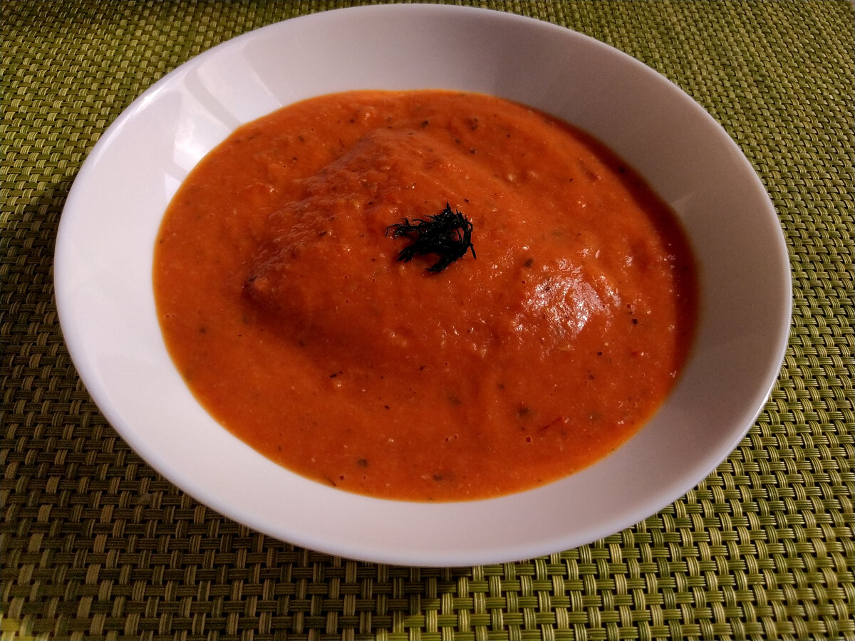 Томатный суп, который у нас получился