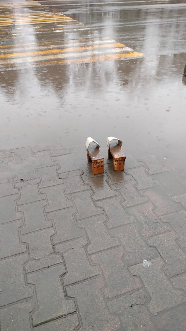 На фото лужа-ходы