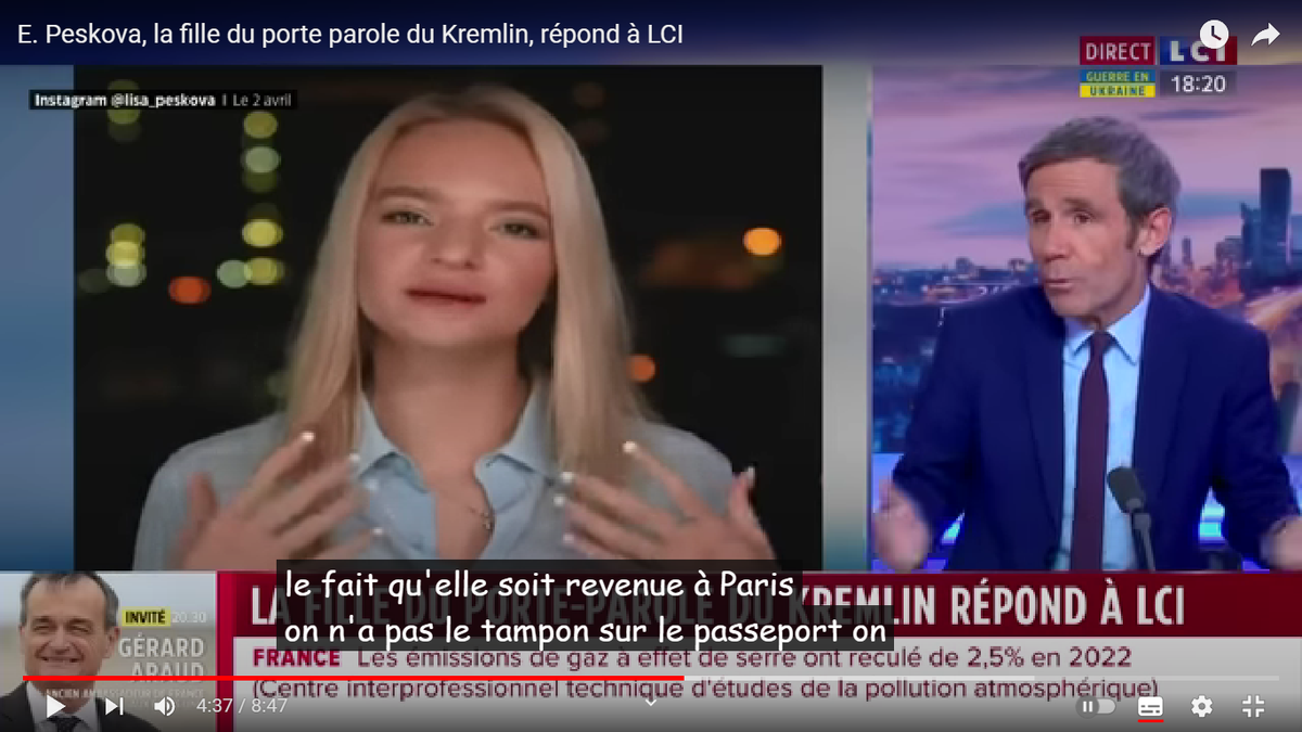 Скриншот передачи с канала LCI  в YouTube.