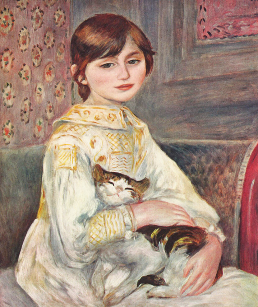 Портрет мадемуазель Жюли Мане с кошкой 1887 г. Пьер Огюст Ренуар 
