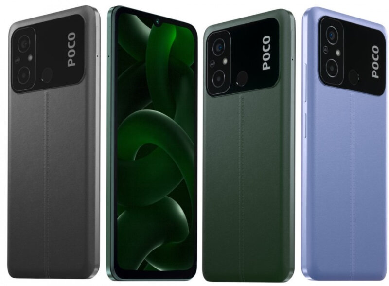 Смартфон POCO C55 будет доступен в чёрном, синем и зелёном вариантах корпус