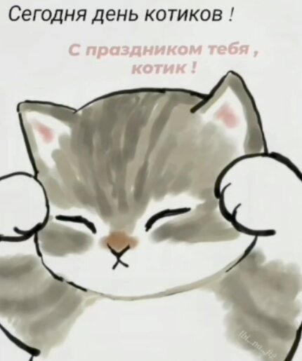 Сегодня день котиков как и у тебя!<3 