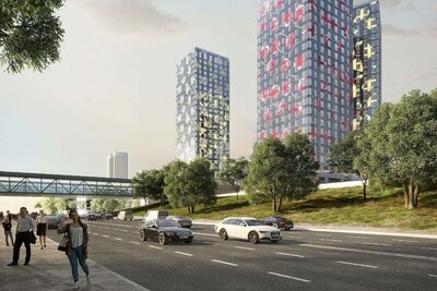    Жилые дома с «фруктовыми» фасадами на Мичуринском проспекте в Москве ©Пресс-служба Москомархитектуры