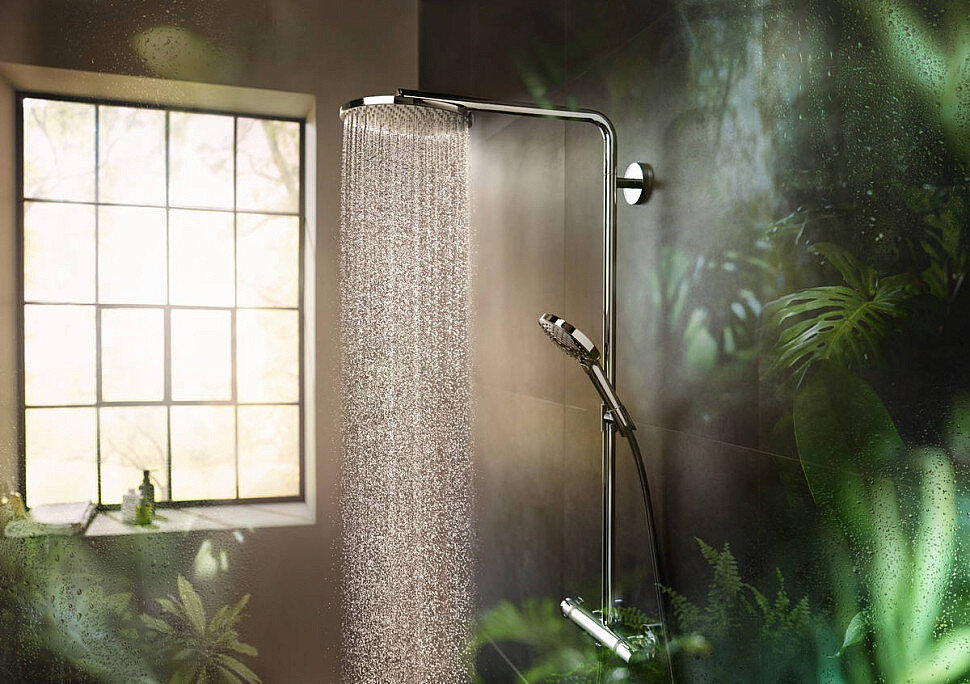 HANSGROHE Raindance Select S душевая система Showerpipe 240 1jet PowderRain с термостатом
