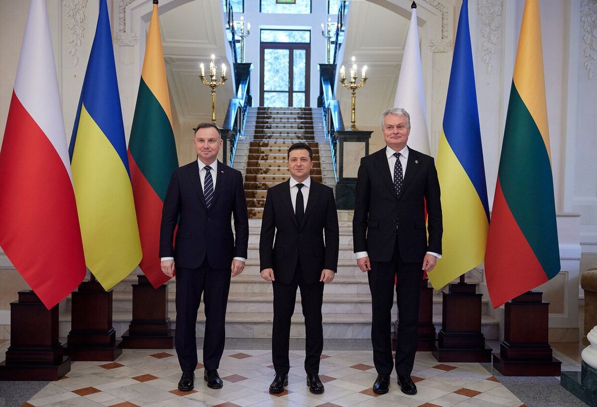 Руководители стран "Люблинского треугольника". Украина, Литва, Польша.