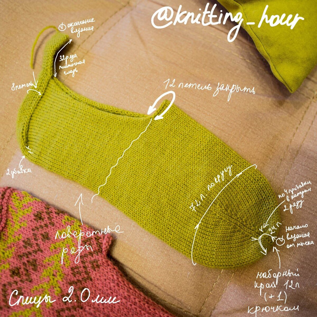 Краткая схема внутренней части следочков.