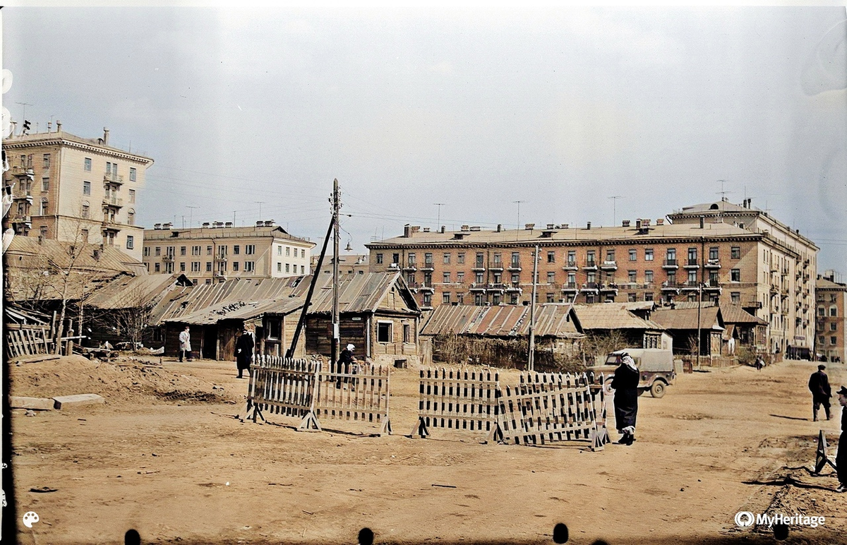 Москва 1950-х в цвете | Now&Then Russia | Дзен