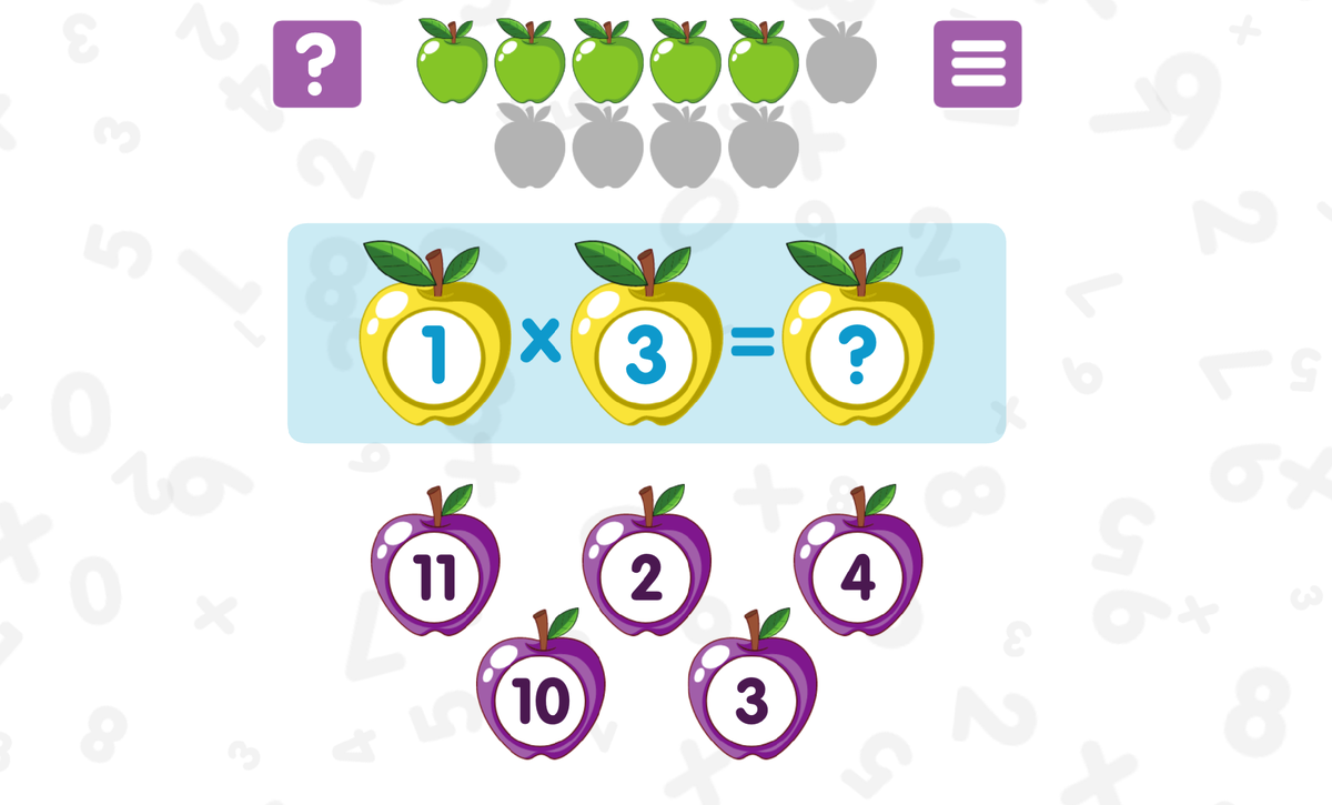 На более сложных уровнях тренажера уже будут примеры посложнее, но если ребенок с ними не справится — ничего страшного, ведь всегда можно попробовать снова