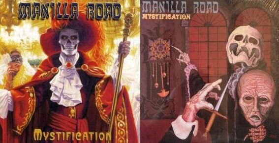 Manilla Road «Mystification», 1987 г. Слева - обложка CD, справа - обложка виниловой пластинки