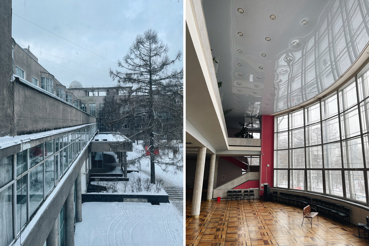 На фото фойе театральной части и вид на клубную часть с лестницы