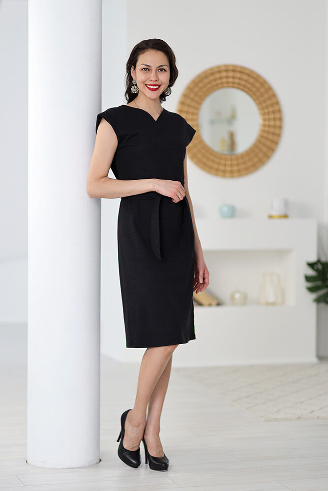 Чёрное платье из конопли от Uzor Wear