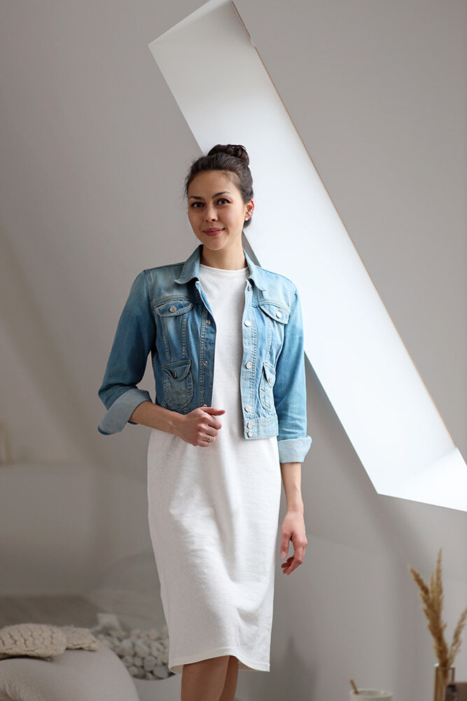 Белое платье из конопли от Uzor Wear