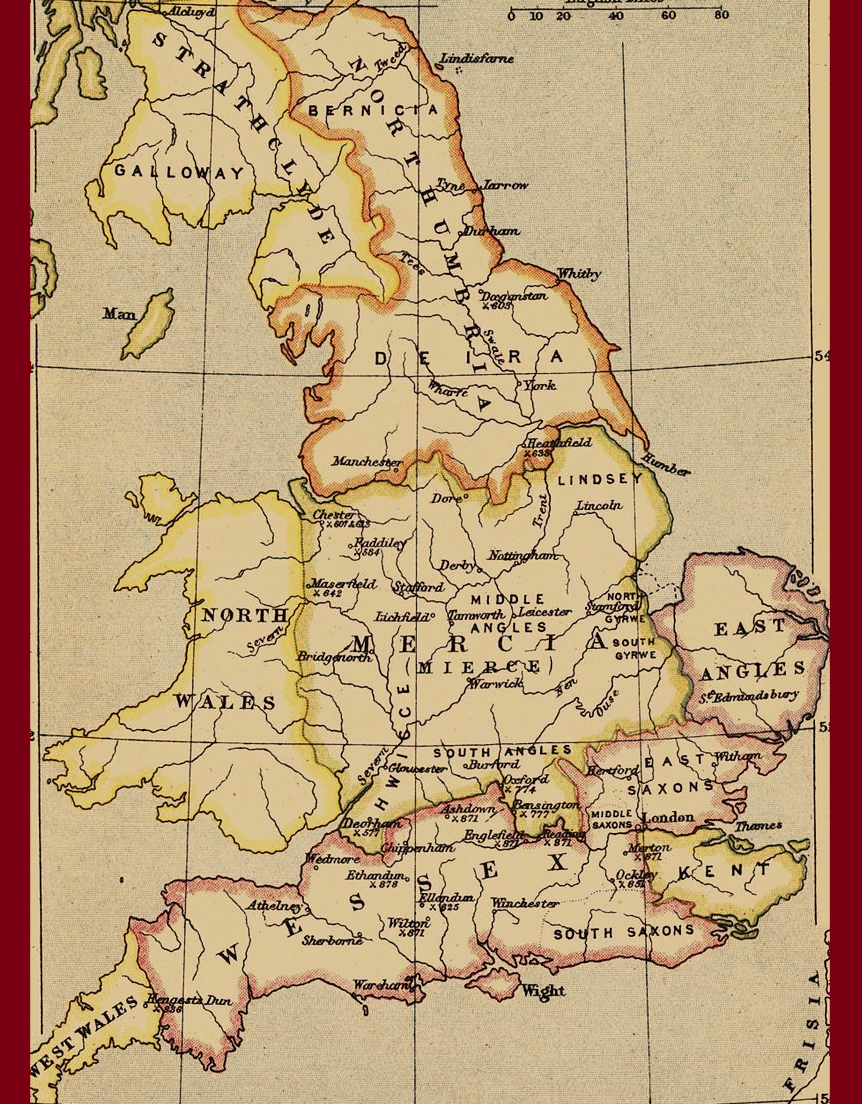 Гептархия или семь англосаксонских королевств 