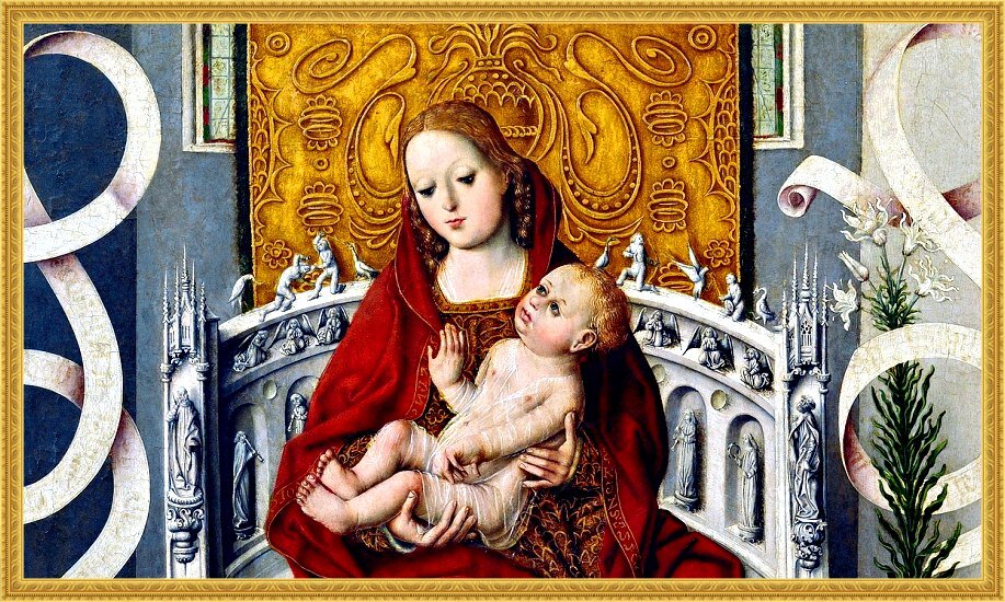 La Virgen de los Reyes Católicos. Работа неизвестного мастера (фрагмент). 1491 - 1493. Музей Прадо, Мадрид, Испания. Из открытых источников.