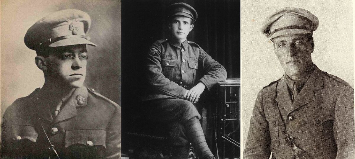 Известные еврейские легионеры на фотографиях предположительно 1918 года:
Владимир Жаботинский (слева), Давид Бен-Гурион (посредине), Иосиф Трумпельдор (справа). Все выходцы из Российской империи