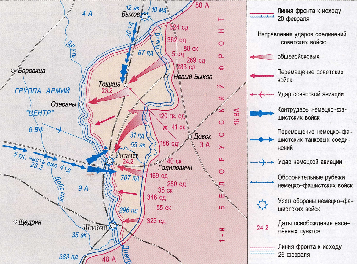 Карта 1944 года наступление