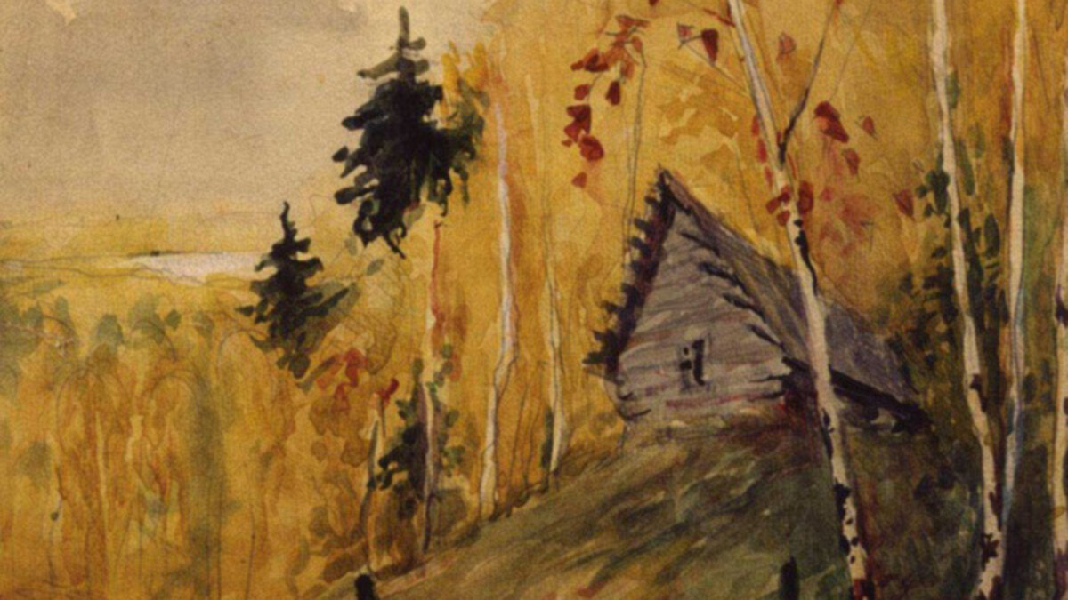 Фрагмент полотна Константина Васильева «Избушка», взятого с сайта https://konstantinvasiliev.ru/