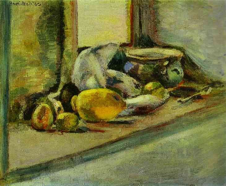 Анри Матисс "Голубой горшок и лимон", 1897