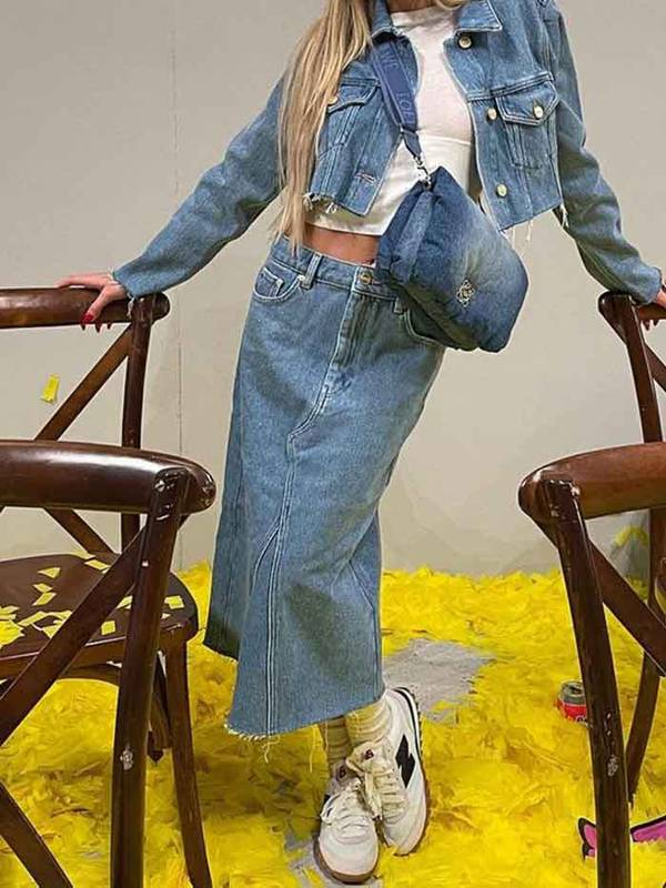 С чем носить джинсовую юбку?