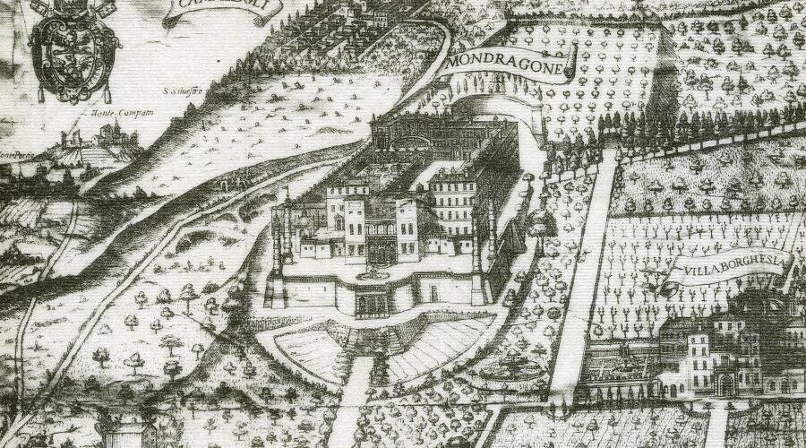    Вилла Мондрагоне, гравюра Матфея Гройтера (англ.), 1620 г. Фото: общественное достояние