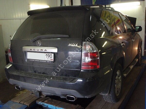 Acura MDX 3.7 2005г. Замена катализаторов на пламегасители с установкой электронных обманок 2-х лямбда-зондов. Гарантия на работы 2 года. по времени 8-9ч.