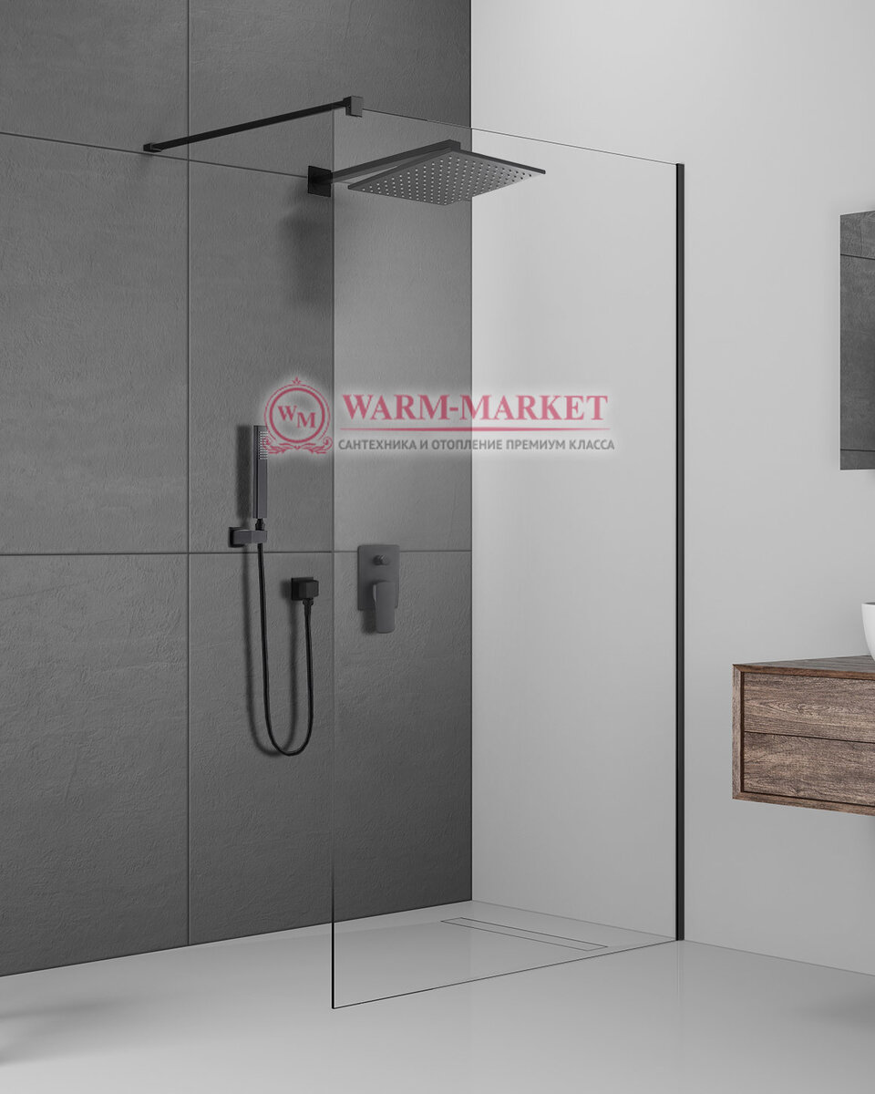 Черная душевая кабина Warmer 