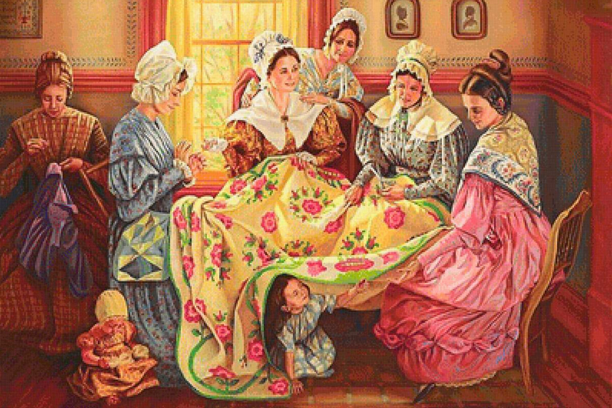 Женщины за рукоделием. Кадр из сети Интернет