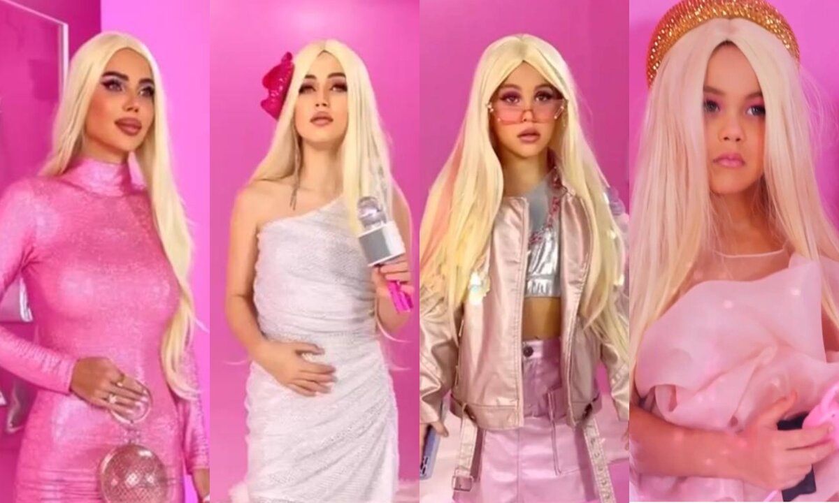 Оксана Самойлова с дочками Ариелой, Леей и Майей