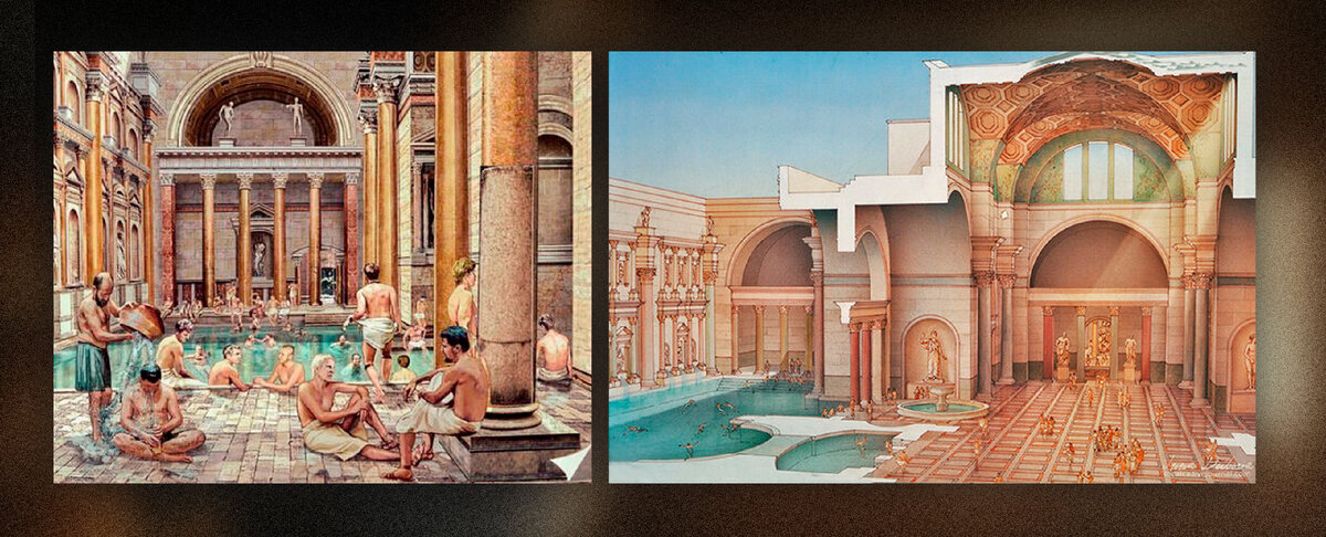 Термы это в древнем. Древний рим термы бани купальни. Искусство древнего рима термы. Бани термы в древнем риме. Римские бани термы.