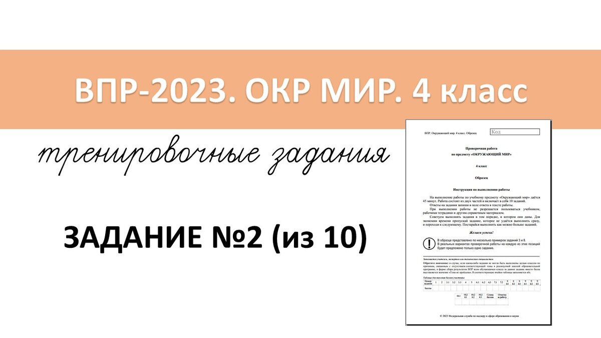 ВПР-2023 окр мир. 4 класс. Задание №2 | Репетитор начальных классов | Дзен