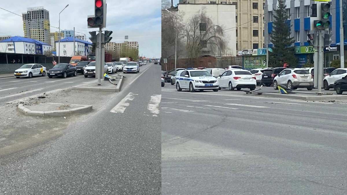 На улице Пермякова автомобиль влетел в дорожный знак. Фото | nashgorod.ru |  Дзен