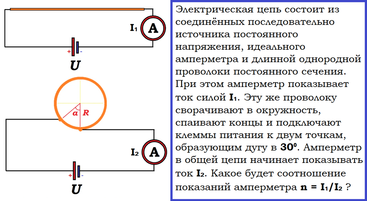 На рисунке представлена схема электрической цепи состоящей из источника тока резистора и двух