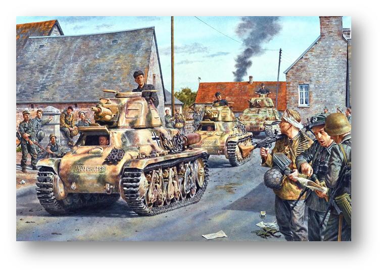 Немецкие танки входят в город