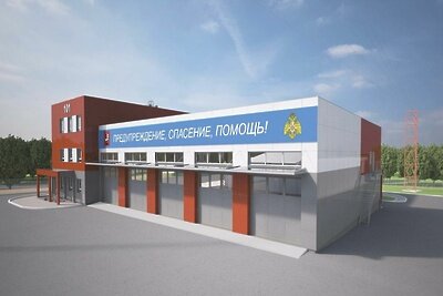    Проект нового пожарного депо в новой Москве © Комплекс градостроительной политики и строительства города Москвы