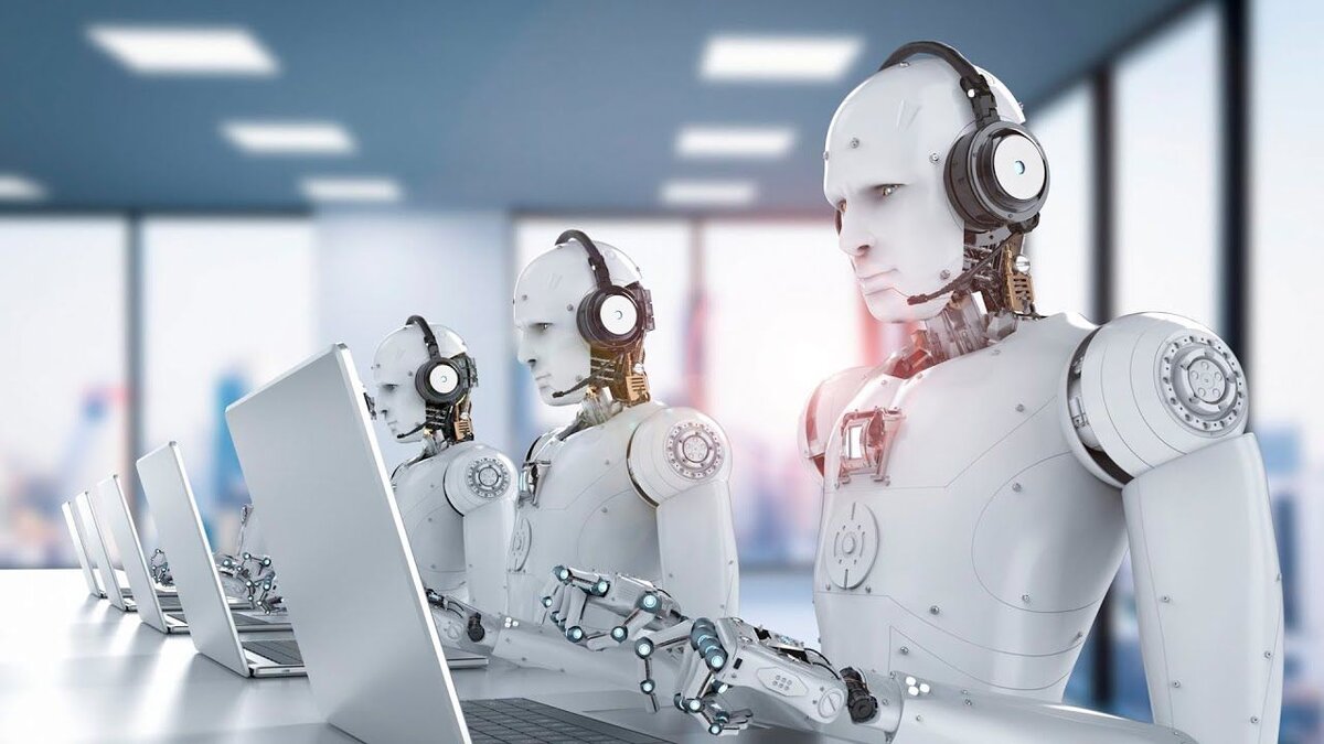 интеллект риска. толпа роботов. робот против человека. интеллект риска. робот с человеческим черепом.