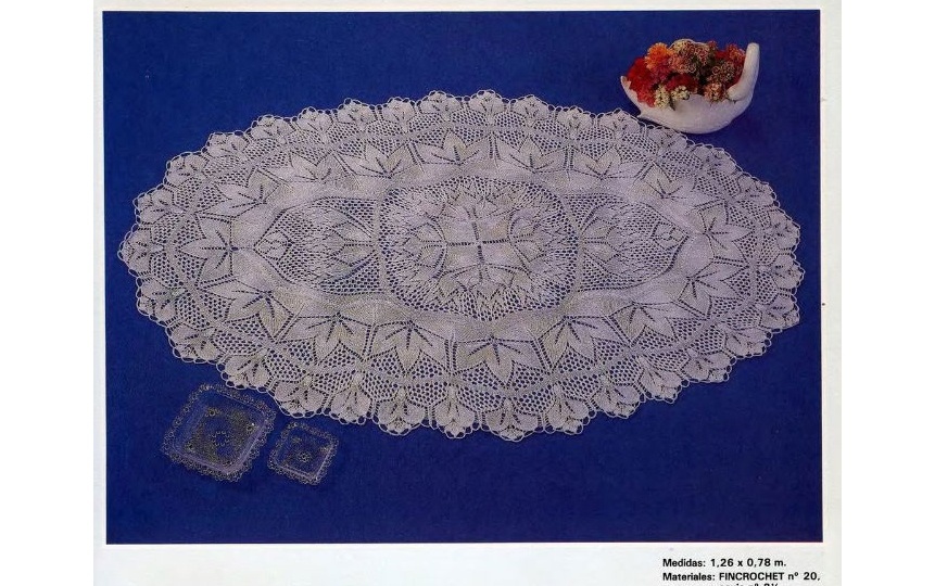 9 вариантов ажурных овальных салфеток связанных спицами. Схемы и описание прилагаю