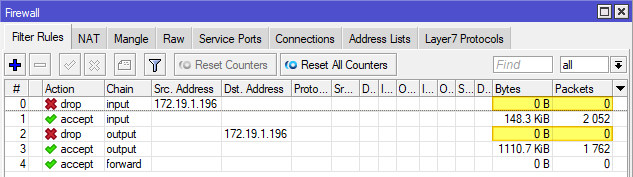 контроль пакетов от синхронизируемой машины