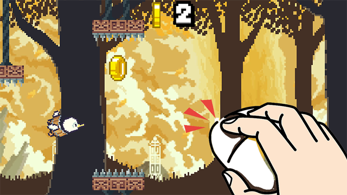 Просто кликай мышкой и старайся не упасть. Flappy Ring.