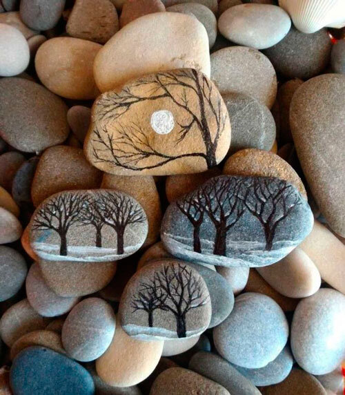 Деревья из натуральных камней ручной работы