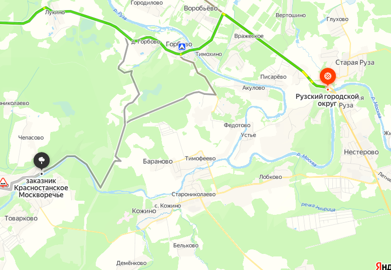 В точку Рузский Городской заповедник мы приезжаем