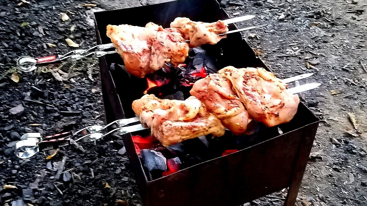 Недавно жарили шашлык на "Министерских озерах"