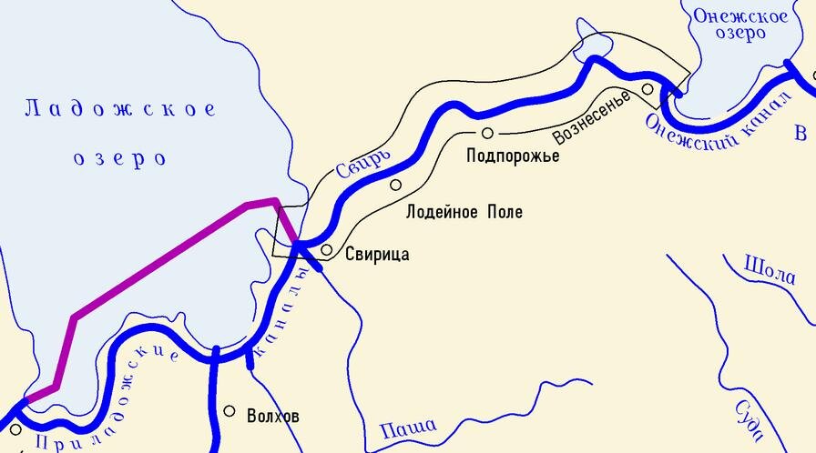 Новоладожский канал карта